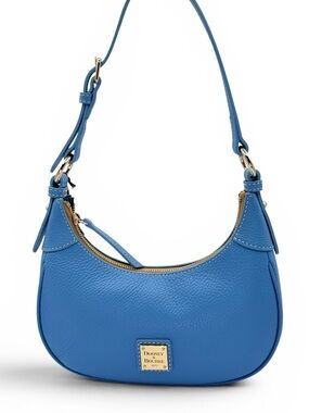 Dooney & Bourke Women's Azure Blue Lucca Pebbled Leather Hobo Purse